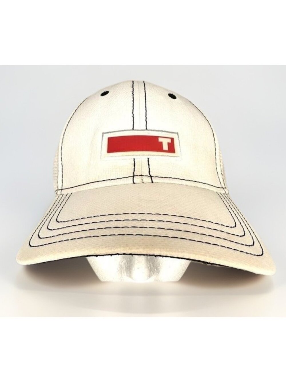 TRUE linkswear Golf Hat L/XL Ivory A-Flex Fitted Performance Logo Breathable Cap